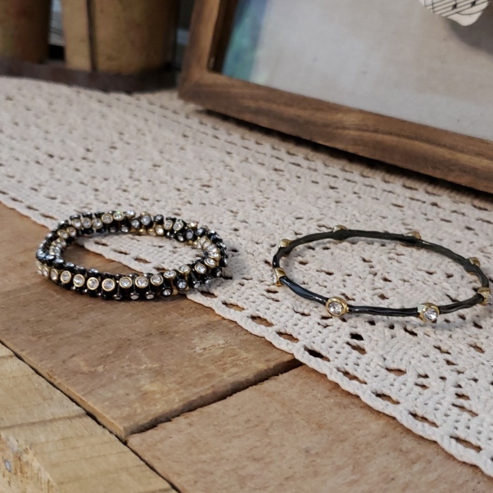 Stella and Dot Bracelet | Set Pair Gold Gun Metal